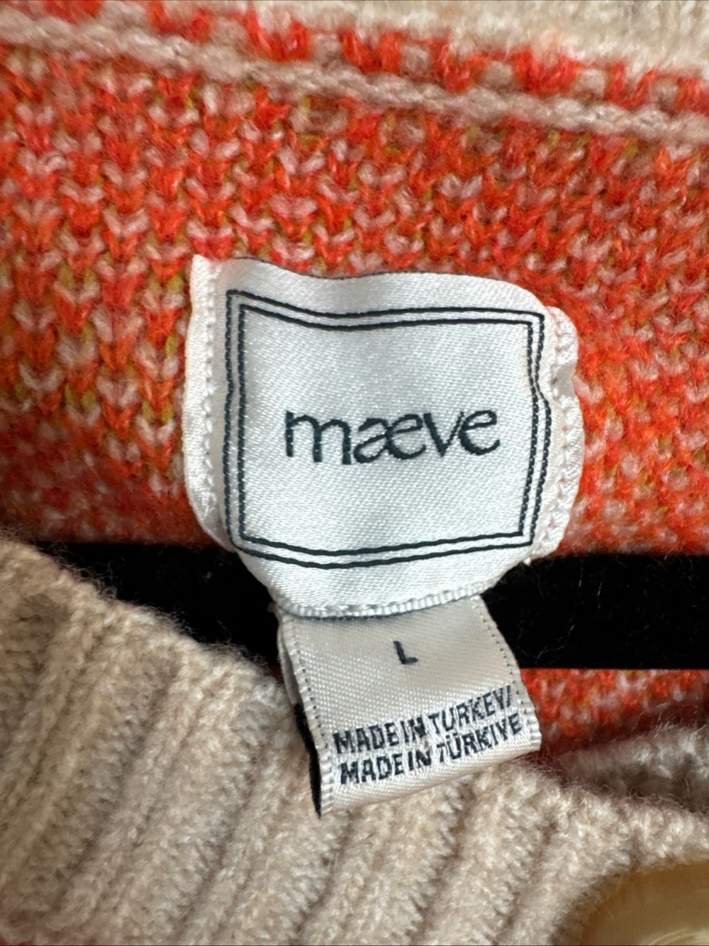Anthropologie Maeve Intarsia Orange Floral Cardigan Size Large - Picture 6 of 11